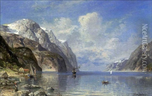 Nord Fjord, Norwegen Oil Painting - Alfred K.J.O. von Schoenberger