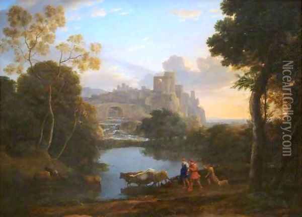 View of Tivoli at Sunset Oil Painting - Claude Lorrain (Gellee)