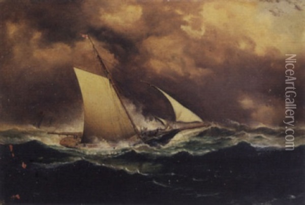 In Heavy Seas Oil Painting - James Haughton Forrest