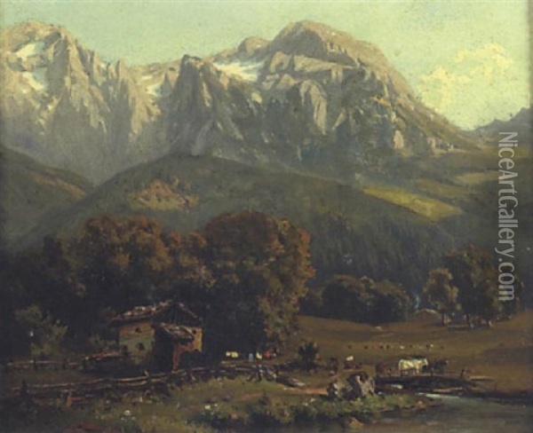 Ramsau Bei Berchtesgaden Oil Painting - Heinrich Deuchert