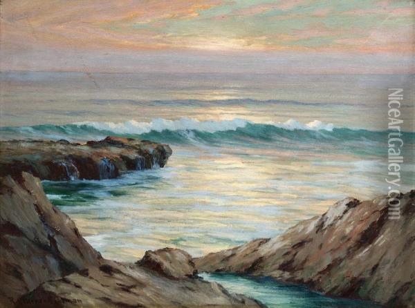 La Jolla Hermosa Coast Oil Painting - Roi Clarkson Colman