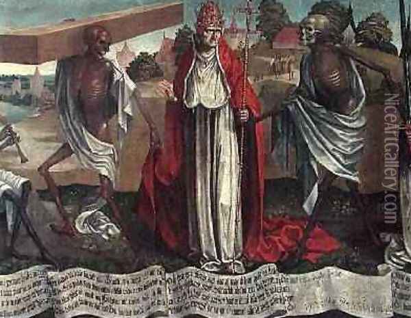 Danse Macabre Pope Oil Painting - Bernt Notke