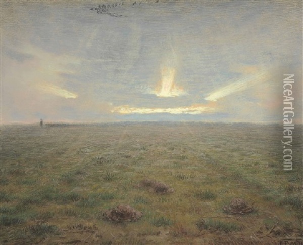 L'horizon (la Plaine) Oil Painting - Jean-Francois Millet