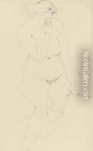 Seated Nude Oil Painting - Henri Gaudier-Brzeska