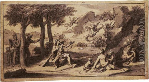 Eight Scenes From The Labors Of Hercules Oil Painting - Francois Verdier