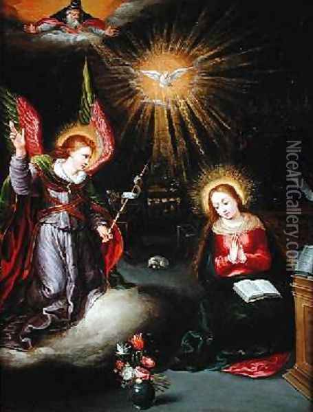 The Annunciation Oil Painting - Pieter Lisaert IV