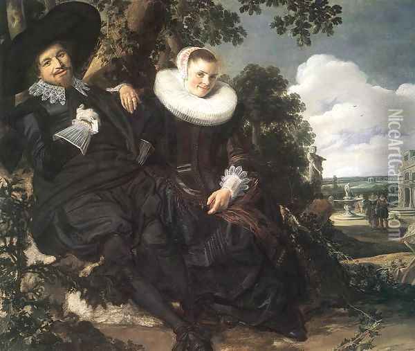 Married Couple in a Garden Oil Painting - Frans Hals