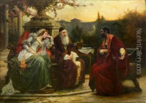 Otello Relates The Story Of His Life Shakespeare Oil Painting - George Edward Robertson