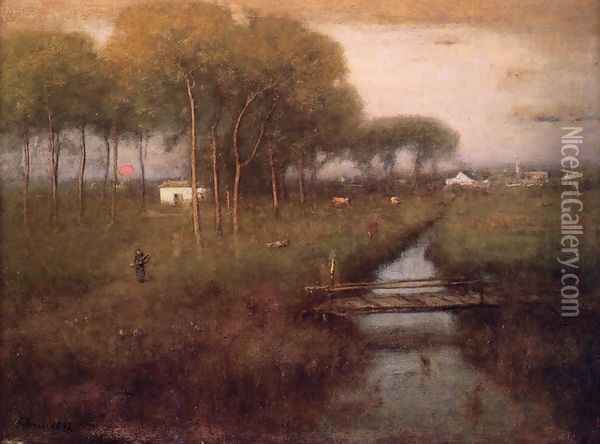 Early Moonrise, Tarpon Springs Oil Painting - George Inness