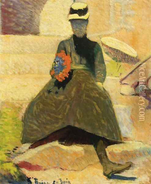 Woman at Saint-Briac Oil Painting - Emile Bernard