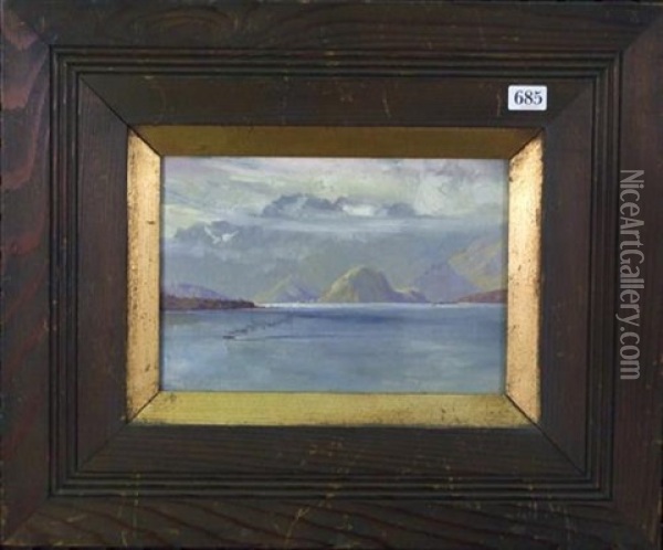 Steam Boat On Lake Oil Painting - Albert Henry Fullwood