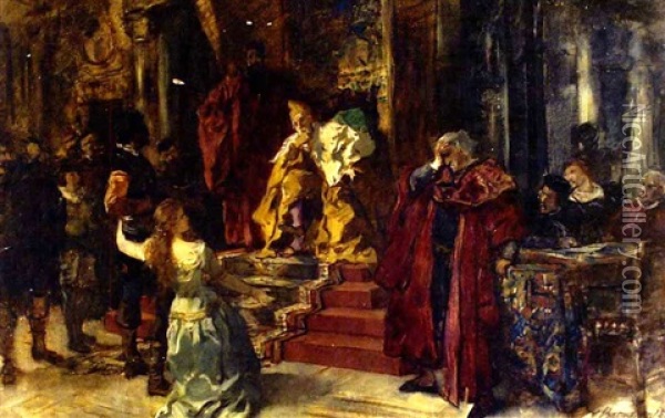Bitte Um Gnade Beim Dogen In Venedig Oil Painting - Carl Ludwig Friedrich Becker