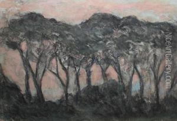Trees Oil Painting - Jean-Francis Auburtin