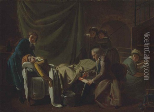 The Doctor's Visit Oil Painting - Jules (Julien-Leopold) Boilly