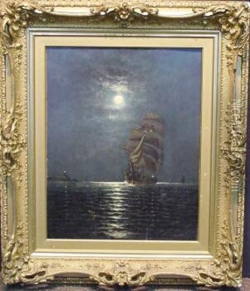 Moonlight Sail Oil Painting - James Gale Tyler