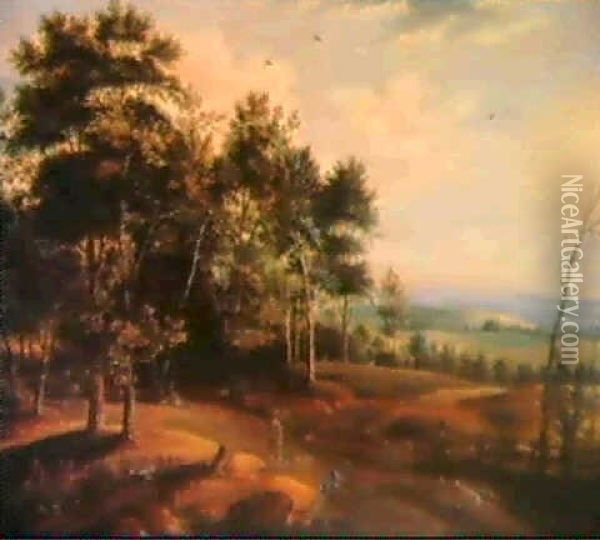 Un Paysage Avec Des Voyageurs Et Un Oiseleur Oil Painting - Isaac Van Oosten