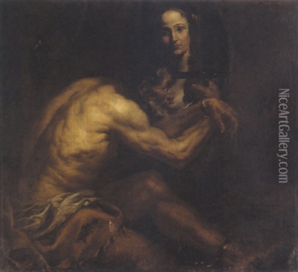 Carita Romana Oil Painting - Giovanni Battista Langetti