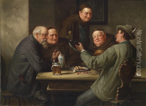 Gute Unterhaltung Oil Painting - Eduard von Gruetzner