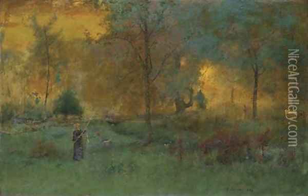 Golden Glow Oil Painting - George Inness