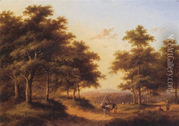 Horse And Carriage Oil Painting - Jan Evert Morel the Younger