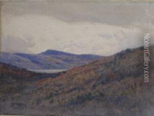Mountainous Landscape Oil Painting - James Henry Moser