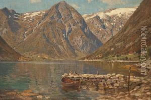 Sommerliche Fjordlandschaft Oil Painting - Walter Moras