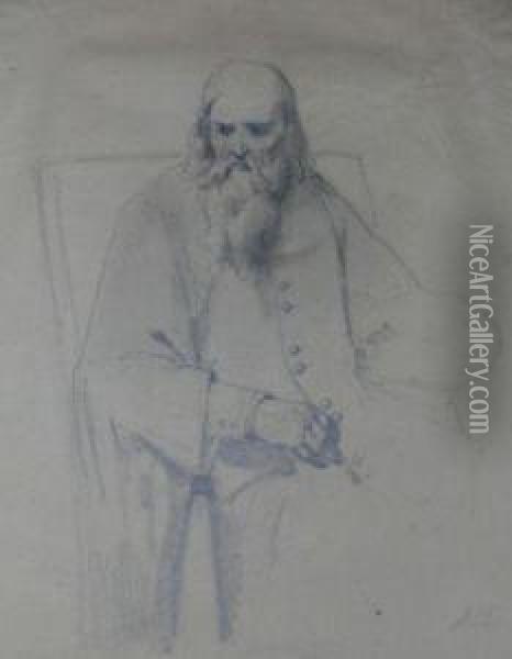 Portrait Of Leonardo Da Vinci Oil Painting - Jacobus Josephus Eeckhout