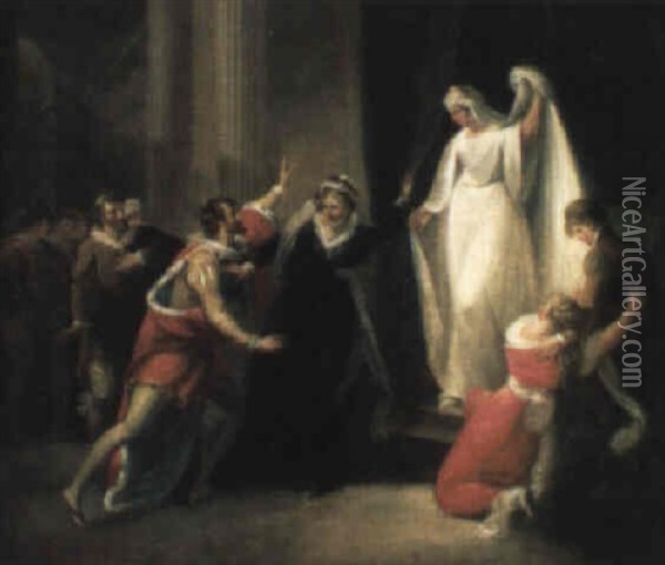 Scene From The Winter's Tale, Act V, Scene Iii Oil Painting - William Hamilton