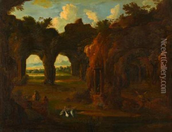 Landscape With Ruins And Birds Oil Painting - Jan van Kessel