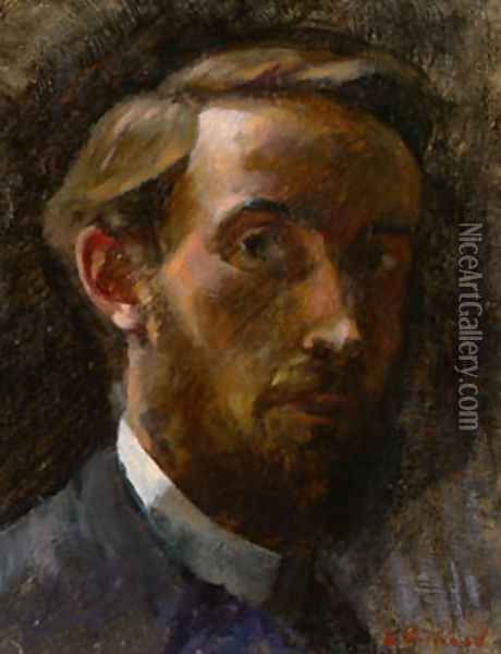 Self-Portrait, 1889 Oil Painting - Jean-Edouard Vuillard