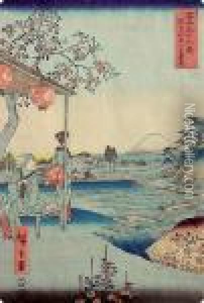 Herbaciarnia W Zoshigaya (z Serii 36 Widokow Gory Fuji) Oil Painting - Utagawa or Ando Hiroshige