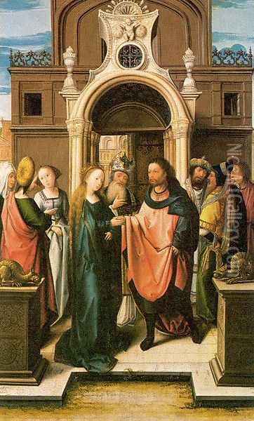 The Marriage of the Virgin 1513 Oil Painting - Bernaert van Orley