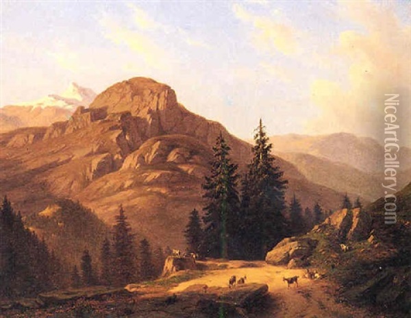 Paesaggio Di Montagna Oil Painting - Giovanni Corvini