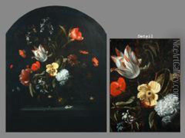 Blumenstilleben In Vase Oil Painting - Pieter Harmensz Verelst