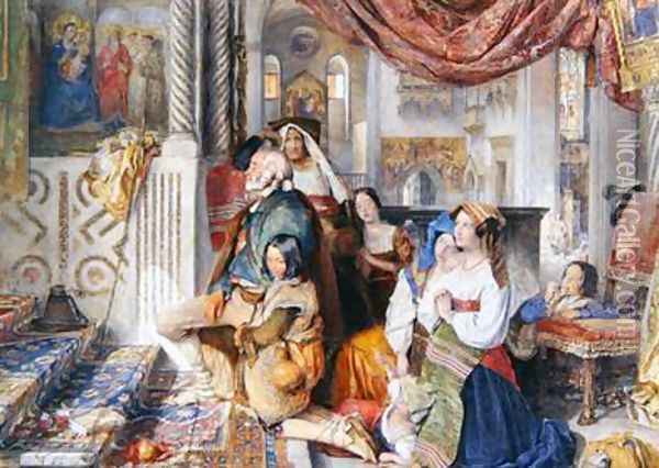 Roman Pilgrims Oil Painting - John Frederick Lewis