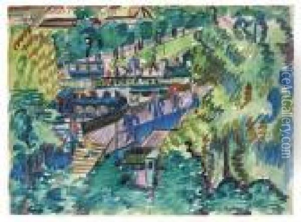 Bahnhof Oil Painting - Ernst Ludwig Kirchner