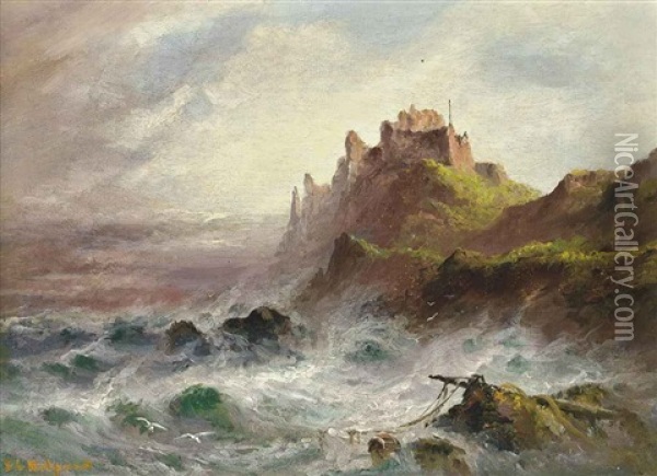 Gorey Castle, Jersey Oil Painting - Sarah Louise Kilpack