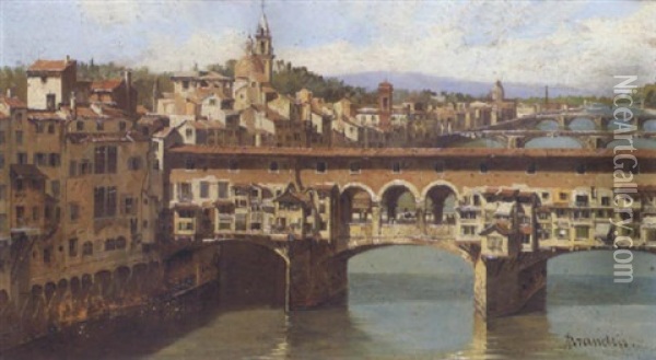 Ponte Vecchio, Florenz Oil Painting - Antonietta Brandeis