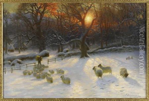 Beneath The Snow Encumbered Branches Oil Painting - Joseph Farquharson