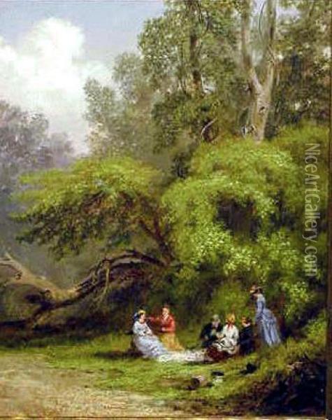 Luncheon On The Grass Oil Painting - William Russell Smith