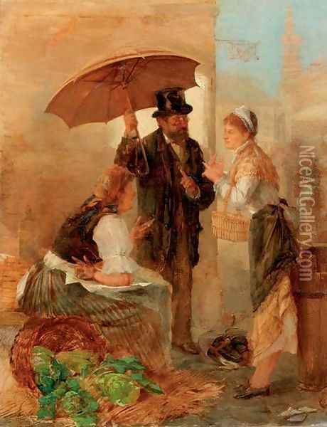 The vegetable market Oil Painting - Karl Von Merode