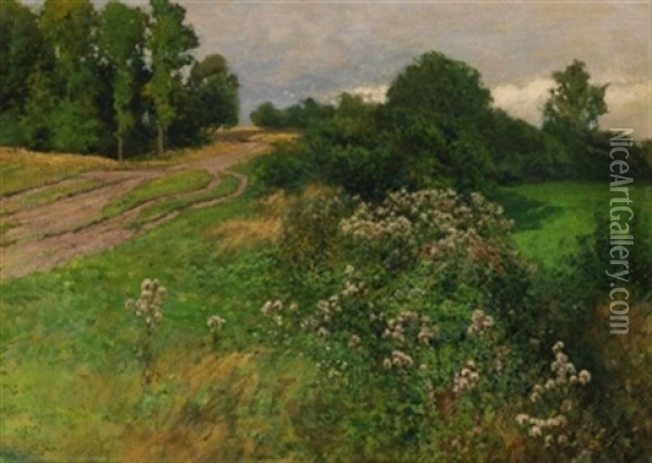 Blumige Wiese Oil Painting - Friedrich Wilhelm Schwinge