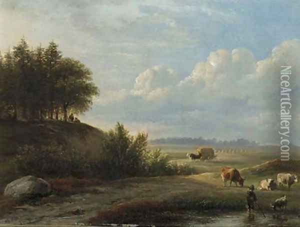 In de Holm te Westerbork in de provincie Drenthe Oil Painting - Jan Van Ravenswaay