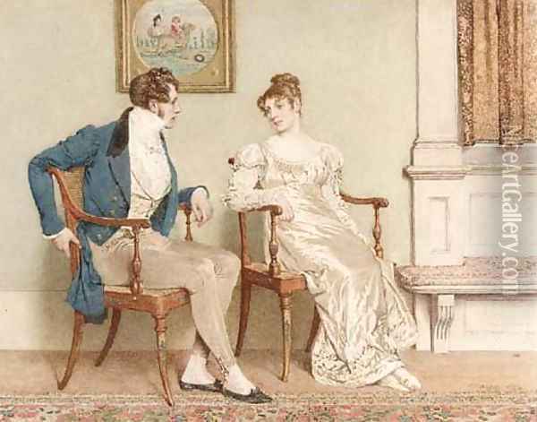 The Courtship Oil Painting - Charles Green