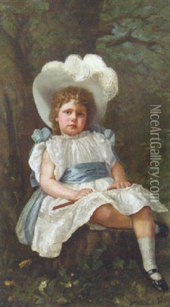 An Elegant Little Lady Oil Painting - William Hughes