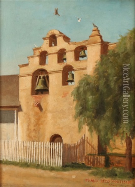 San Gabriel Mission - Bell Towe Oil Painting - Frank Reed Whiteside