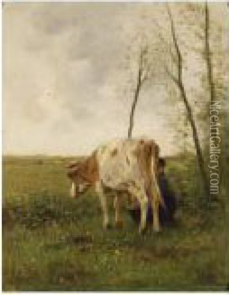 Milking Time Oil Painting - Anton Mauve