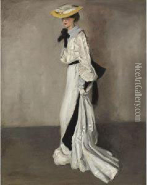 The Woman In White Oil Painting - Alfred Henry Maurer