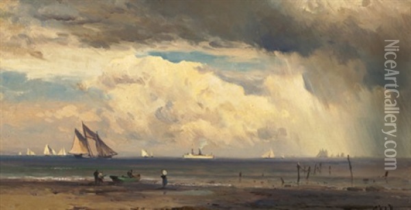 Along The Coast Oil Painting - Mauritz Frederick Hendrick de Haas