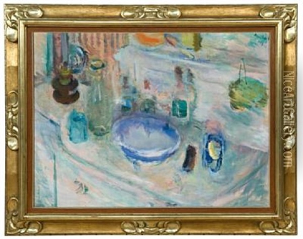 Toalettbordet Oil Painting - Ludvig Peter Karsten